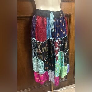 NWOT SIZE O/S Advance Apparels Colorful Patchwork A-Line Skirt